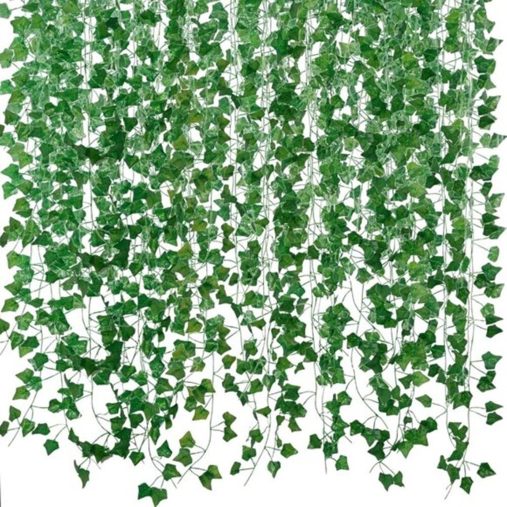 New 12-Pack 84ft Fake Vines Artificial Ivy Leaves for Home or Room Decor